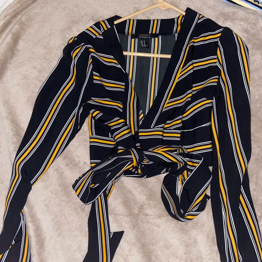 Long sleeve wrap shirt